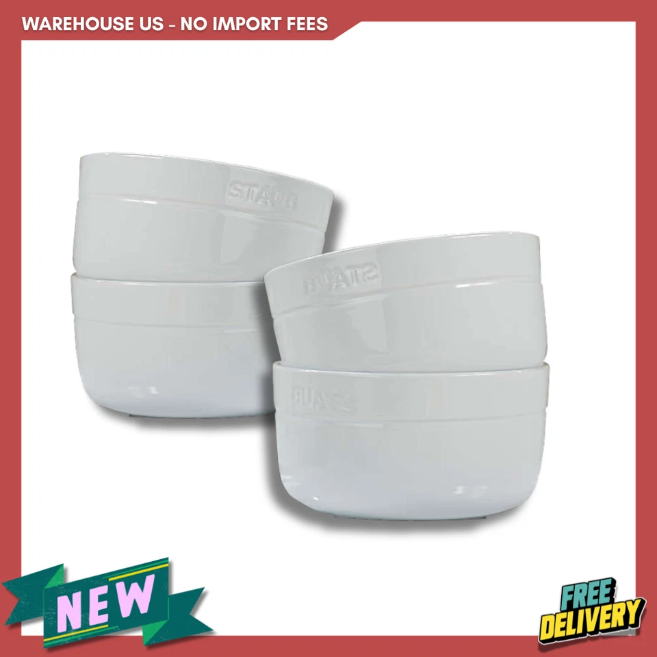 NEW STAUB DINNERWARE 4-pc Cereal Bowl Set, white, FREESHIP - Image 2 of 3