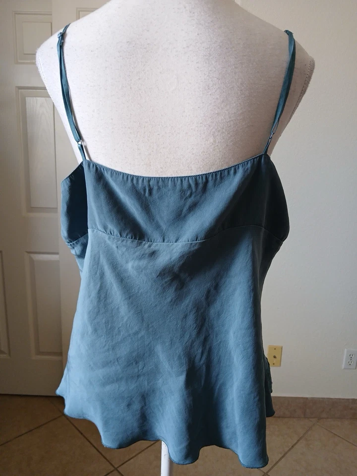 Cami de encaje de seda turquesa de invierno para mujer talla XL FairyDainty Y2K años 90’s Foto 3 de 4
