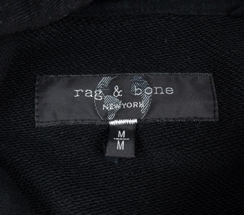 Felpa con cappuccio uomo Rag & Bone pesante media tinta unita nera pullover felpa - Foto 3 di 13
