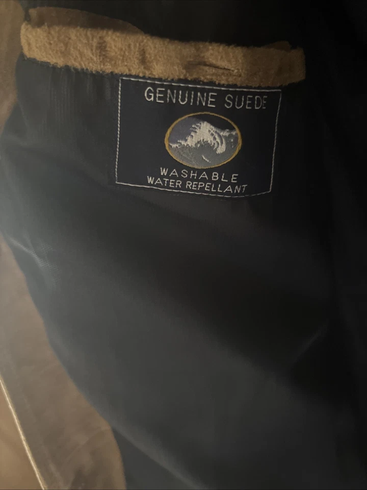 Newport Harbor мужской средний амбара пальто куртка замши кожи желтовато-коричневый моющийся карманы - Изображение 4 из 4