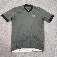 Castelli Gray Breathe Attack Short Sleeve Zip-Up Jersey Shirt Men's Size XL
