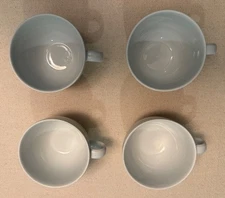 ROULETTE Crate & Barrel White Tea Cup and Saucer sets - New Without Tags