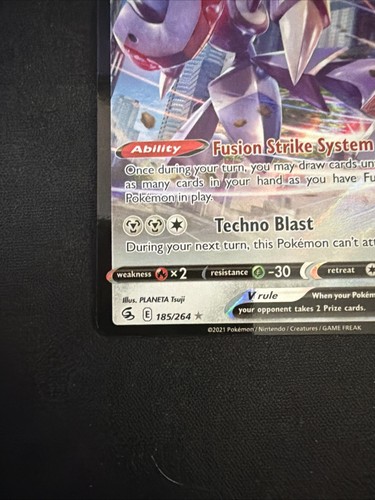 Genesect V  2021 Pokemon TCG  SWSH Fusion Strike 185/264 - Picture 5 of 11