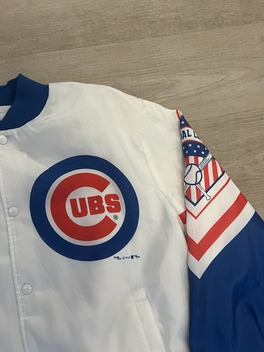 Vintage 80s Chalk Line MLB Chicago Cubs Fanimation Satin Bomber Jacket Size L - Picture 6 of 7