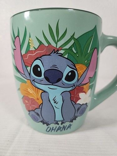Disney Lilo & Stitch Green "Stitch" Ohana Tropical Large Coffee Cup Mug 25oz - Picture 2 of 8