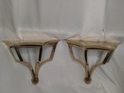 Vtg PAIR Solid Brass Wall Display Shelves Hollywood Regency Shell Scalloped