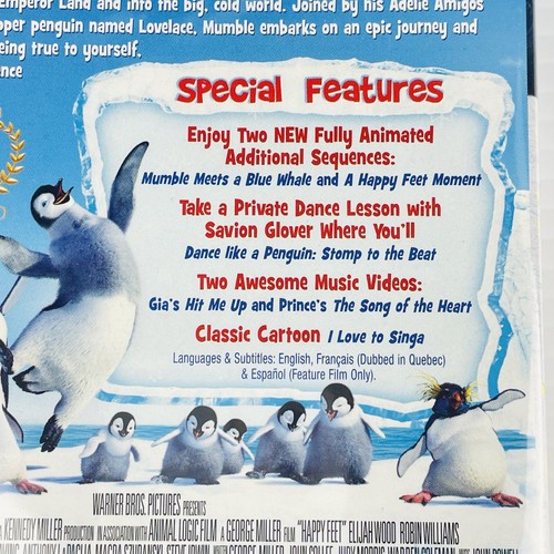 HAPPY FEET (DVD Widescreen 2007) NEW Factory Sealed Slipcover Special Features - Picture 3 of 6