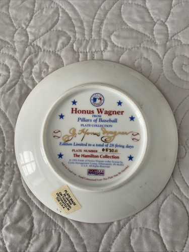 1995 Hamilton Collection Honus Wagner Teller Zertifikat enthalten - Bild 2 von 3