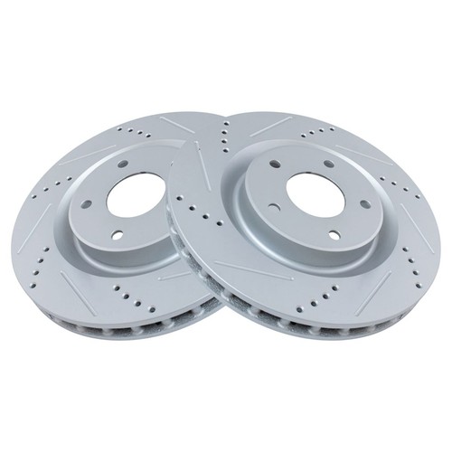 TRQ Performance Brake Rotor Drilled Slotted & Ceramic Pad Front & Rear Kit - Picture 4 of 9