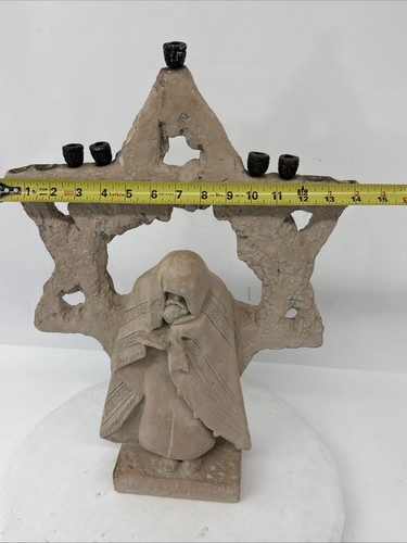 Vintage 1981 Roth Menorah Austin Production Jewish Star of David Stone Sculpture - Picture 23 of 24