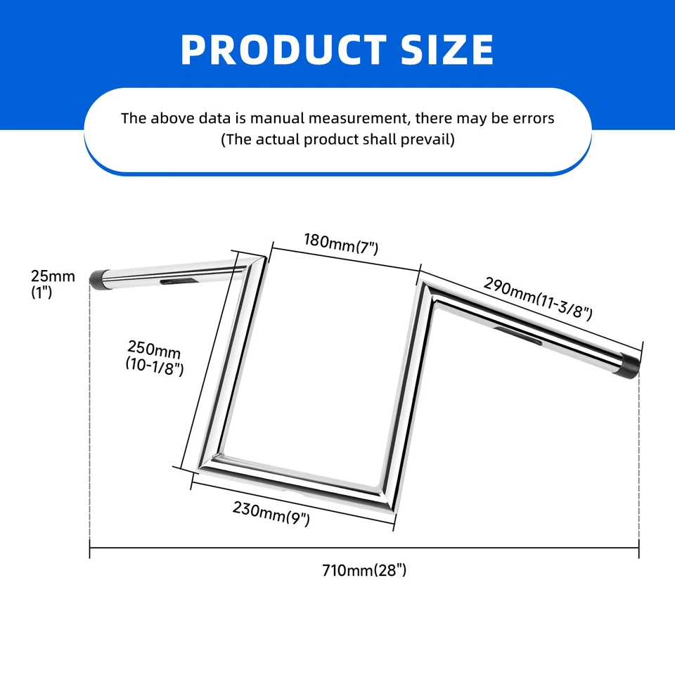 Manillar de motocicleta de 1" de 10" de elevación barra Z para Honda Shadow ACE 1100 VT1100C2 Bobber Foto 3 de 4