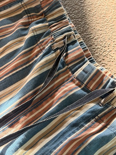 Nautica Jeans Co. Womens Blue Striped Cotton Wide Leg Ankle Length Pants Large - Picture 4 of 10