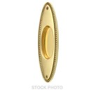 New Beaded Flush Oval Pocket Door Pull, Polished Solid Brass (RH/Rejuvenation)