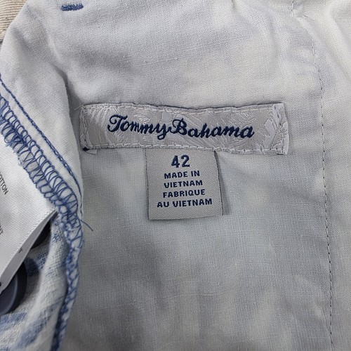 Tommy Bahama Men's Relaxed Chino Shorts Blue White Floral 9" Linen Blend 42 - Picture 3 of 7