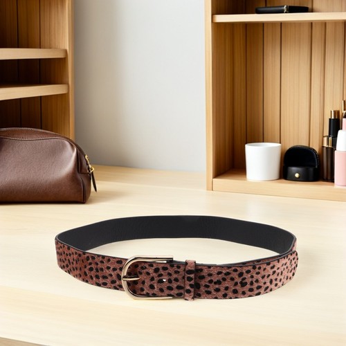 Women Belt: Leopard Pattern Wide Waist Belt For Women - Vintage Animal Print - Picture 4 of 12