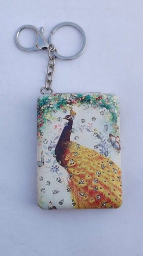 PRIYADARSHANI Keychains Key Ring Square Tree Peafowl Peacock Wild Bird Animal - Picture 8 of 12