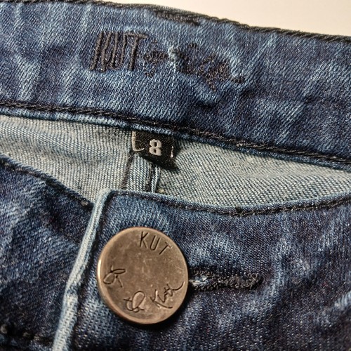 Kut from the Kloth Karen Baby Bootcut Jeans Women Sz 8 Dark Blue Stretch 30X34 - Picture 3 of 9