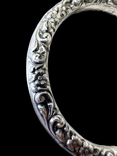 Antiker Jugendstil Sterling Silber 925 Repoussé Armreif Armband  - Bild 3 von 10