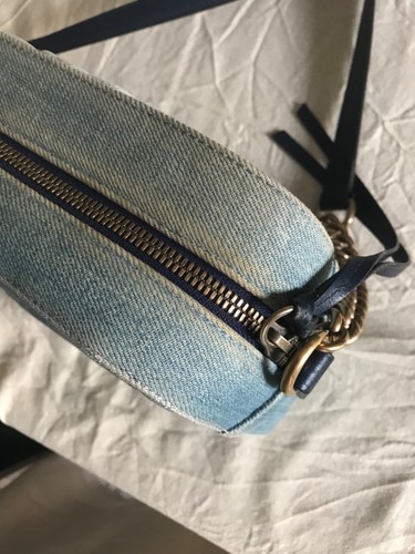 GUCCI GG PEARLY MARMONT CROSSBODY DENIM BLU BORSA - Imagen 10 de 24