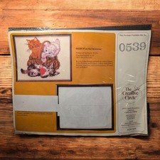 Creative Circle Embroidery Kit Vintage 0539 PLAYFUL KITTENS New 8" x 10"