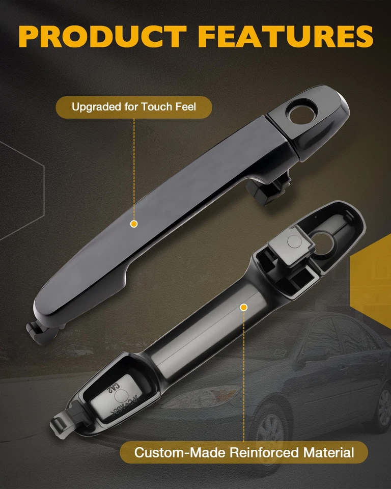 8X Exterior & Interior Inner Door Handles Set w/ Bezel For 2002-06 Toyota Camry - Image 4 of 4