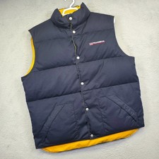 Polo Jeans Ralph Lauren Puffer Vest Mens L Navy Yellow Reversible Down Insulate