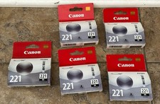 Lots Of 5 Canon CLI-221 Black Ink Cartridge CLI-221BK 2946B001 Genuine New