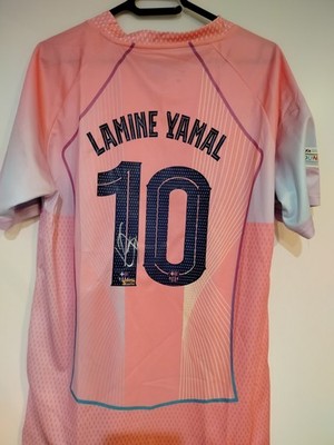 Nike Lamine Yamal 10 XL ピンクシャツ Lamine Yamal Signed FC Barcelona Jersey - Authenticated by GCOA | eBay