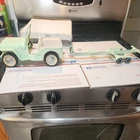 vintage 1966 Tonka - Jeep- trailer- t  set - green    beep beep its a jeep