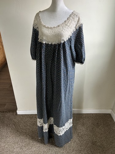 Vintage Hilda Hawaii Muumuu Hawaiian Dress Womens XL XXL Sheer Lace Prairie Maxi - Picture 5 of 20