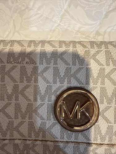 Michael Kors Umhängetasche und Geldbörse weiß & braun Signature PVC - Bild 4 von 14