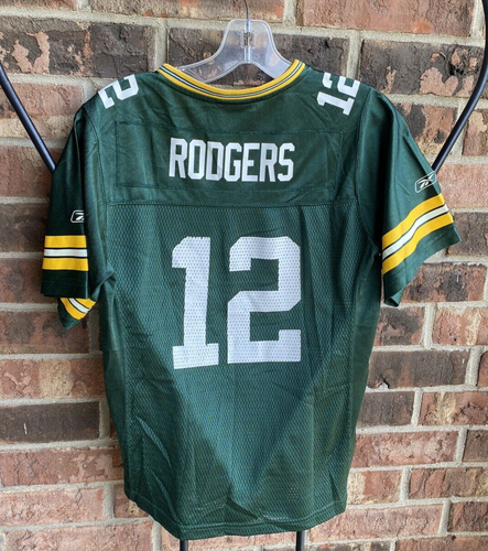 NFL Green Bay Packers Aaron Rodgers 12 Reebok Green Jersey Girls XL 16 - Picture 13 of 17