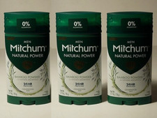 MITCHUM Men NATURAL POWER, CEDARWOOD Deodorant 2.7oz INVISIBLE SOLID Bamboo 3pc