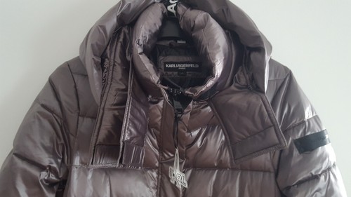 Daunenmantel Steppmantel Karl Lagerfeld Contrast maxi belted puft Gr.L - Bild 16 von 19