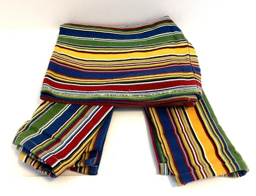 Set of 3 Kitchen Towels Cloth Napkins Stripe Multicolor 17" x 13" - Picture 1 of 3