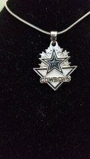 Dallas Cowboys Necklace Pendant Silver Chain NFL Football