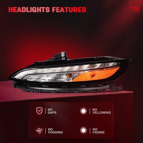 Right Passenger Side For 2014-2018 Jeep Cherokee Headlights Assembly w/LED DRL - Picture 2 of 7