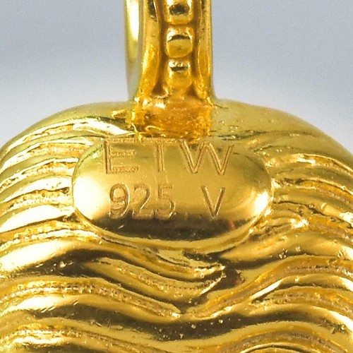 Gold Vermeil Sterling Smaragd Grün Chalzedon Asiatisch Elefant Anhänger 10.27 G - Bild 6 von 9