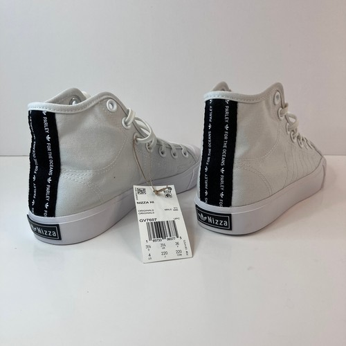 Entrenadores de lona blanco medio Adidas x Parley Niza GV7607 talla 4 EE. UU. hombres, 5 EE. UU. mujeres - Imagen 15 de 18