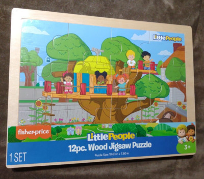 WOOD ACTIVITIES | FISHER PRICE LITTLE PEOPLE 12 PIECE WOOD JIGSAW PUZZLE TRHouse