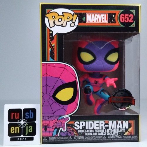 Funko Pop! Marvel Blacklight Spider-Man Special Edition #652