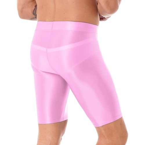 Pantaloncini corti uomo a compressione lucidi fondo stretto leggings fondo allenamento - Foto 106 di 121
