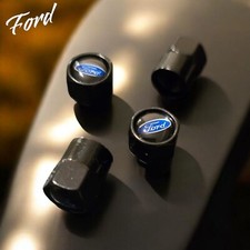 4x Black Ford Tyre Valve Dust Caps Covers for Car Wheel Air Stem – Fits Ford,