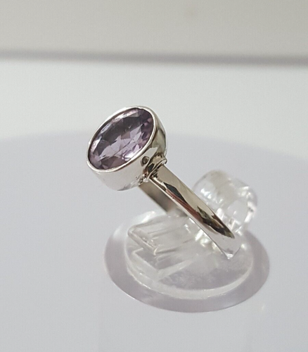 Gorgeous Sparkling Real Amethyst Stone Ring 925 Silver Size Q~Q1/2 #315352 - Picture 8 of 20