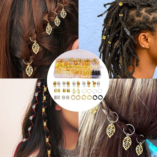 Nafaboig 200PCS Hair Jewelry for Braids Accessories Hair Beads for Braids Gol... - Picture 2 of 6