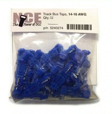 NEW NCE Track Bus Taps 14-16 Gauge Blue 32pk