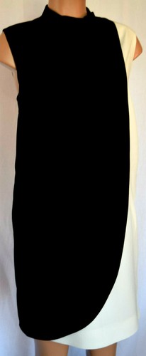 GIVENCHY Off White/Black Sleeveless Round High Neck Overlayed Size 44 - Picture 3 of 11