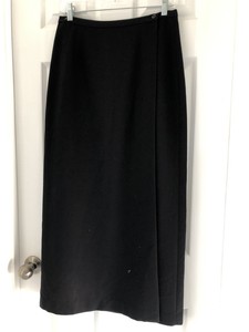 Gap-Maxi-Black-Wrap-Sarong-Skirt-Women-039-s-Size-12-Work-Career-Modest-Long