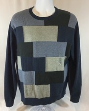 Roundtree  Yorke Mens Long Sleeve Sweater Crew Neck Pullover Blue Gray