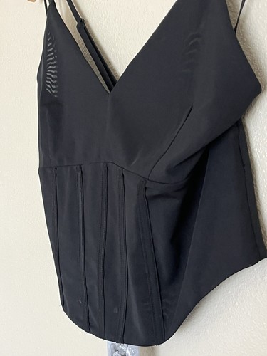SINCERLY JULES Black Bustier Coraet Strappy Cami Tank Top Size XL NWT - Picture 3 of 8